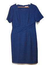 GINA BACCONI Ladies UK 12 DRESS Royal Blue Short Sleeve Occasion Smart Cruise