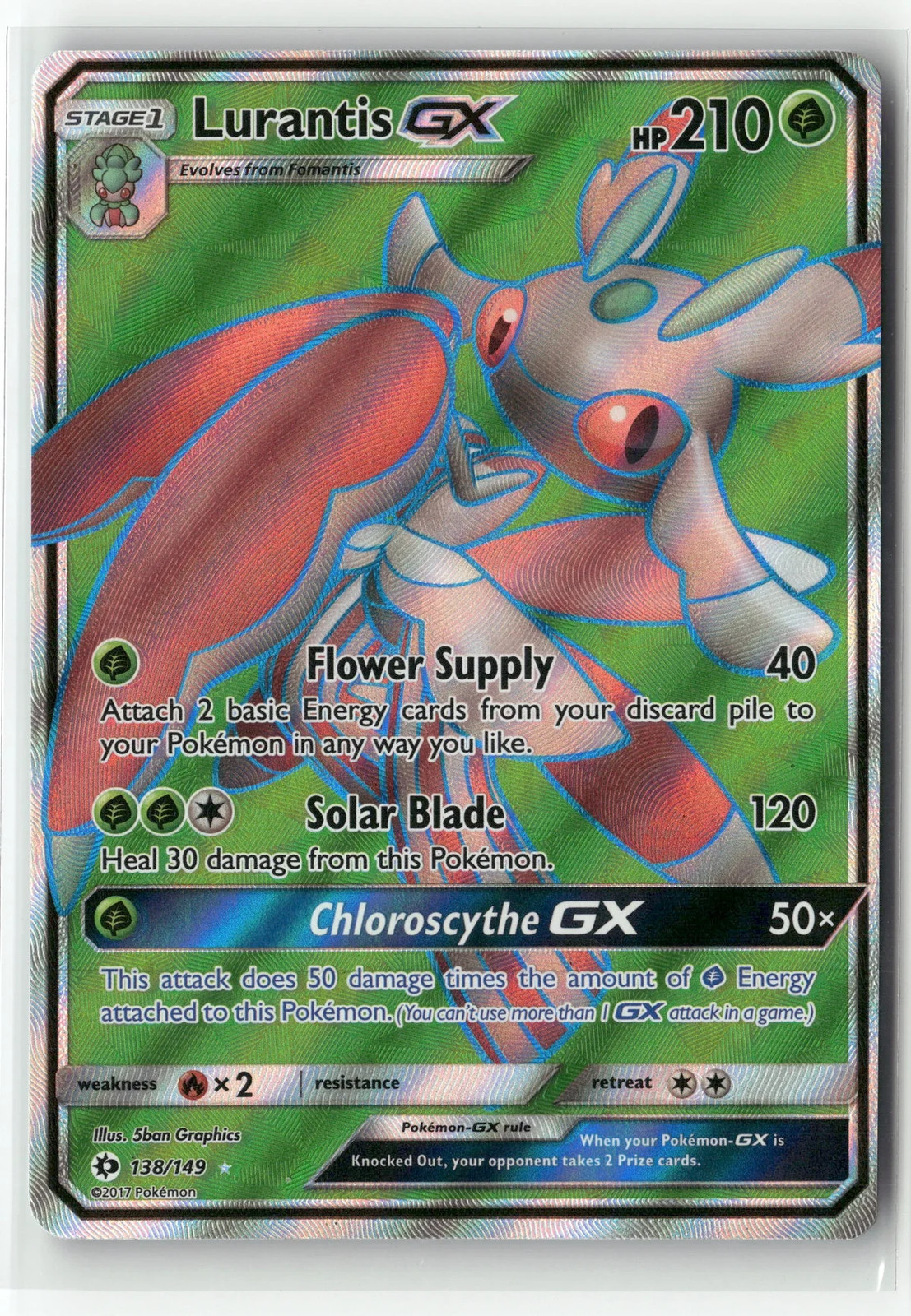 2017 Pokemon Sun & Moon Lurantis-GX Full Art 138/149 Ultra Rare