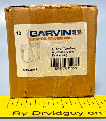 Box of 10 Garvin AMR211B 4-11/16'' Two-Gang Adjustable Depth Device Rings