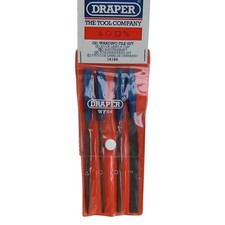 Draper 14184 Warding File Set 100mm 4 Piece with Handles Metal Wood Craft