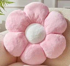 Pink Flower Pillow，Flower Shaped Throw Pillow 15.7In Daisy Pillow Cushion Cute