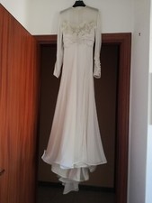 ABITO DA SPOSA TAGLIA 44 COLOR PANNA.  NUOVO CON CARTELLINO.  MADE IN ITALY