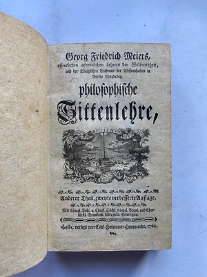 Philosophische Sittenlehre 1762 Georg Friedrich Meiers Buch