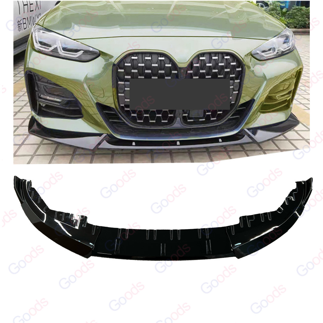 Fits BMW 2022-24 G26 430i M440i i4 Gran Coupe CS Style Front Lip Gloss Black