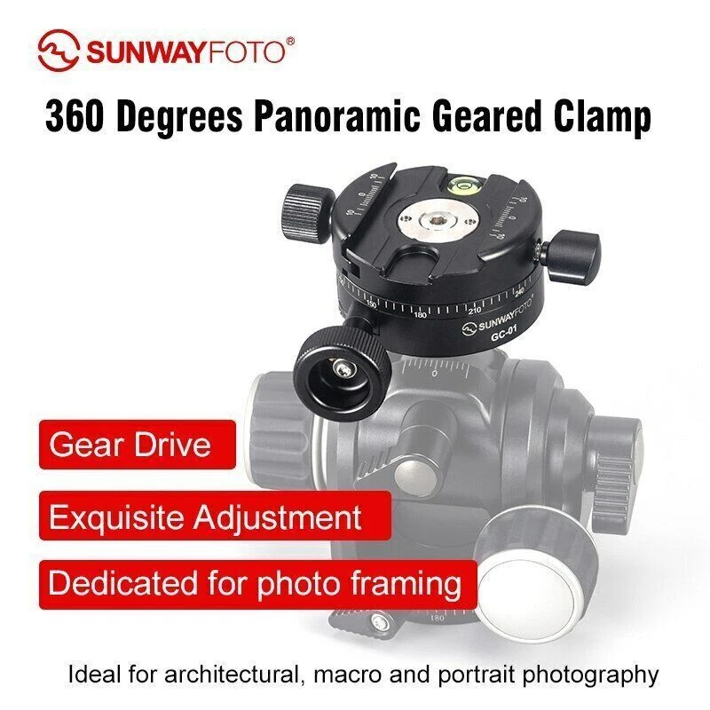 SUNWAYFOTO GC-01G Tripod Geared Head Panoramic Arca Swiss Clamp 58mm - Image 2 of 4