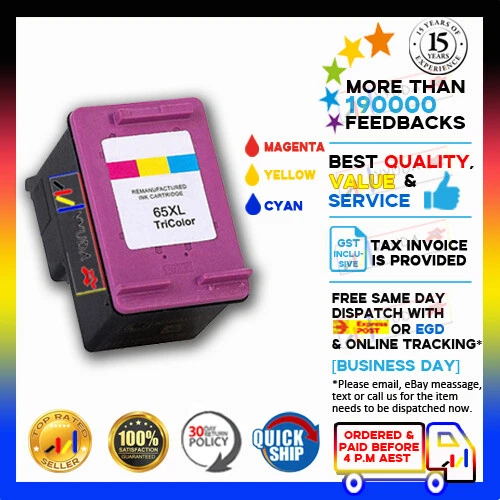 NoN-OEM 65 XL Multi-Pack Ink for HP DeskJet 2600 2620 2621 2622 2623 2624 2630 - Picture 3 of 9