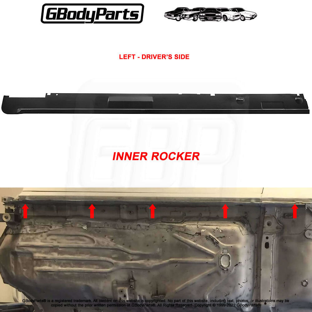 78-88 A/G Body Exterior Underside INNER ROCKER PANEL Patch - Driver's Side LH