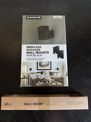 SONOS Speaker Mount  Bundle for Arc Soundbar And Sonos One/Play1/Play3 - Black