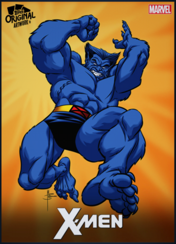 Beast 2019 Topps Original Artwork Mike Borkowski X-Men Marvel Digital card - Picture 1 of 9