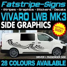 to fit VAUXHALL VIVARO MK3 LWB L2 GRAPHICS STICKERS DECALS STRIPES CAMPER VAN