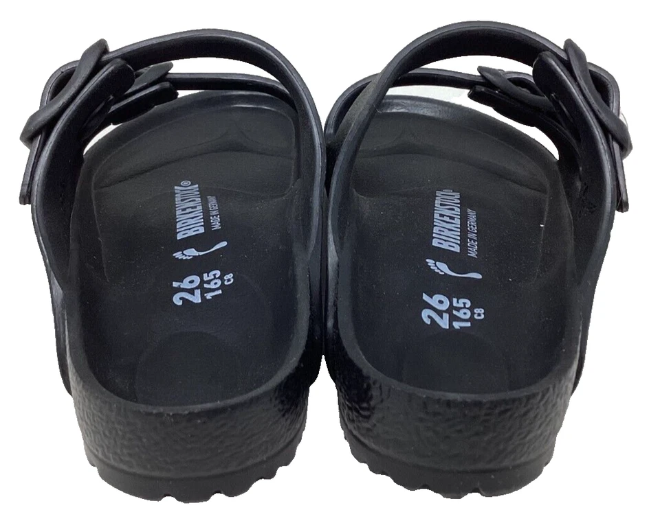 Sandalias sin cordones Birkenstock para niños pequeños Arizona Eva negras estrechas talla: 10 176S Foto 3 de 4