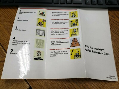 AFS ACCUGUIDE QUICK REFERENCE CARD