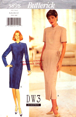 Butterick 3898 Miss Loose-Fitting Dress-Tapered-Wrap Dress- David Warren-6-8-10