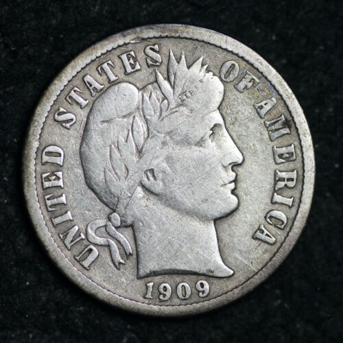 1909-D Barber Silver Dime CHOICE VF FREE SHIPPING E287 TMW - Picture 1 of 2