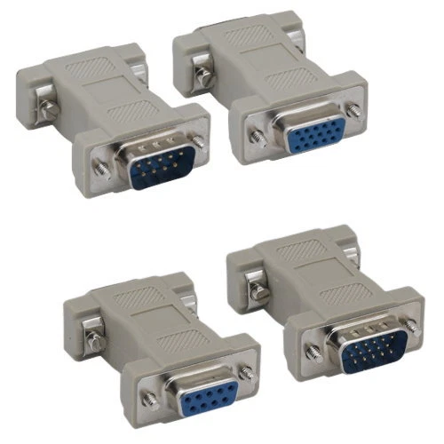 DB9 9 Pin to HD15 HDD15 15 Pin Molded CGA / VGA Male Female M/F Adapter RS232