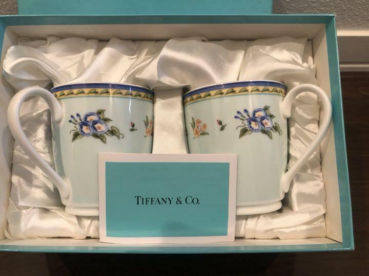 Tiffany & Co. Morning Glory Pair Mug Cup Box Set Teacup Tableware