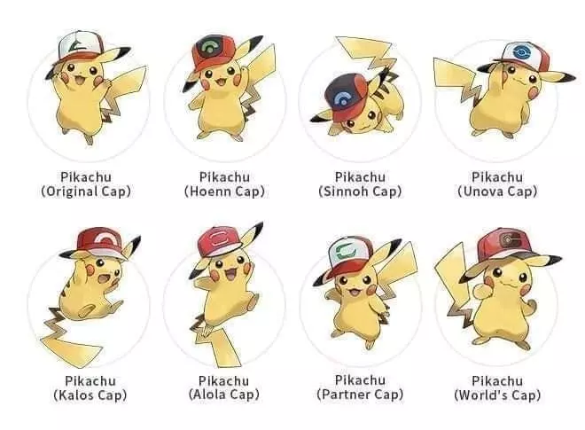 Ash Pikachu • Original, Hoenn, Sinnoh, Unova, Kalos, Alola Cap/Hat • Japan  2017 Event