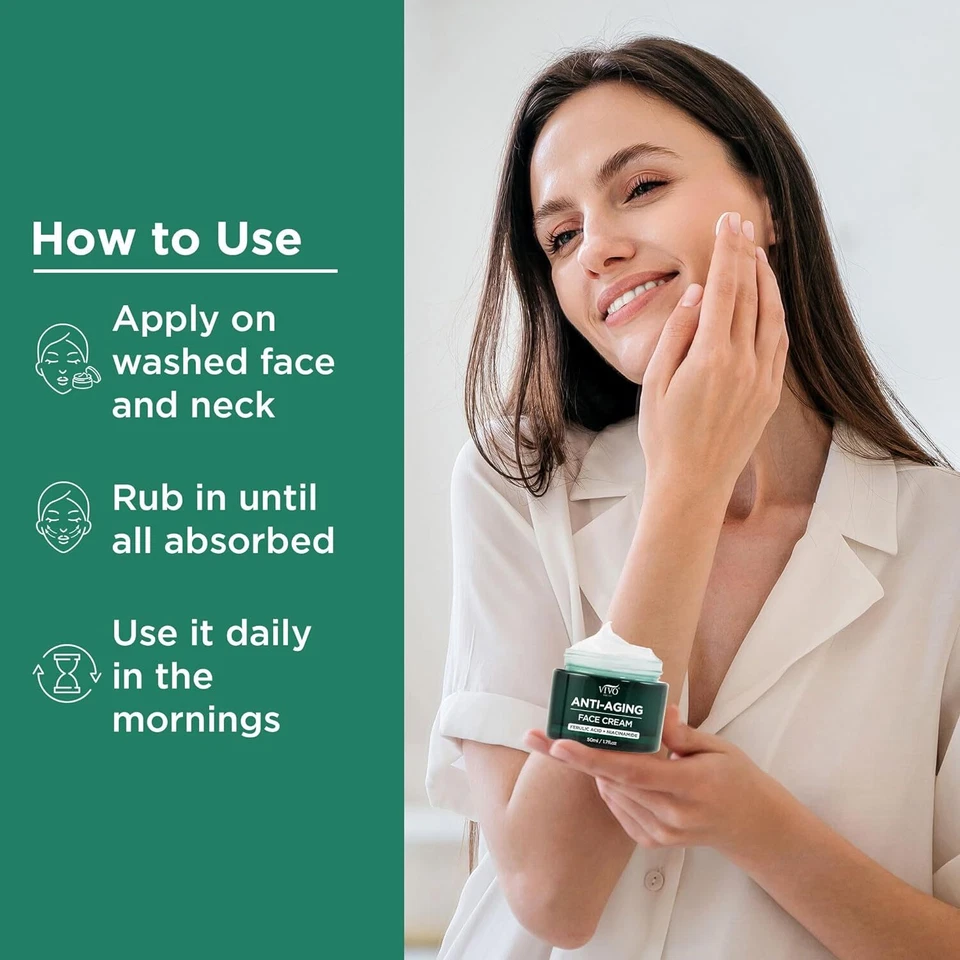 Crema facial hialurónica Vivo Per Lei con retinol y ácido ferúlico - 1,7 fl oz ⭐⭐⭐⭐⭐⭐ Foto 4 de 4