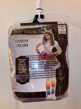 Rainbow Unicorn Girls Halloween Costume Size Medium 8-10 Used In Package