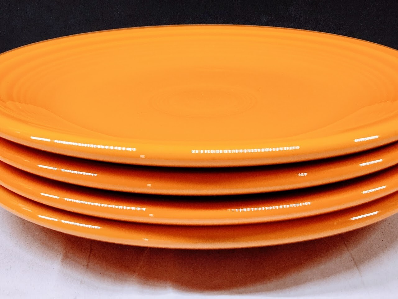 Fiestaware Set of 4 Orange Salad Bistro Plates 7.25" Homer Laughlin
