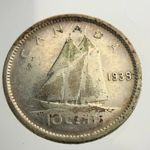 1939 Canada 10 Cents Dime KM# 34 Circulated Coin II216