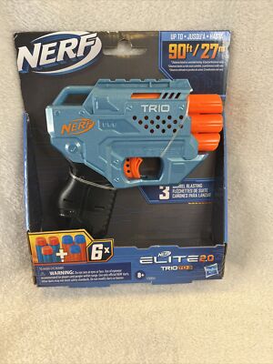 Nerf Elite 2.0 Trio TD-3 Blaster Toy Gun Kids Gift 6 Darts 3 Triple Barrel 2020