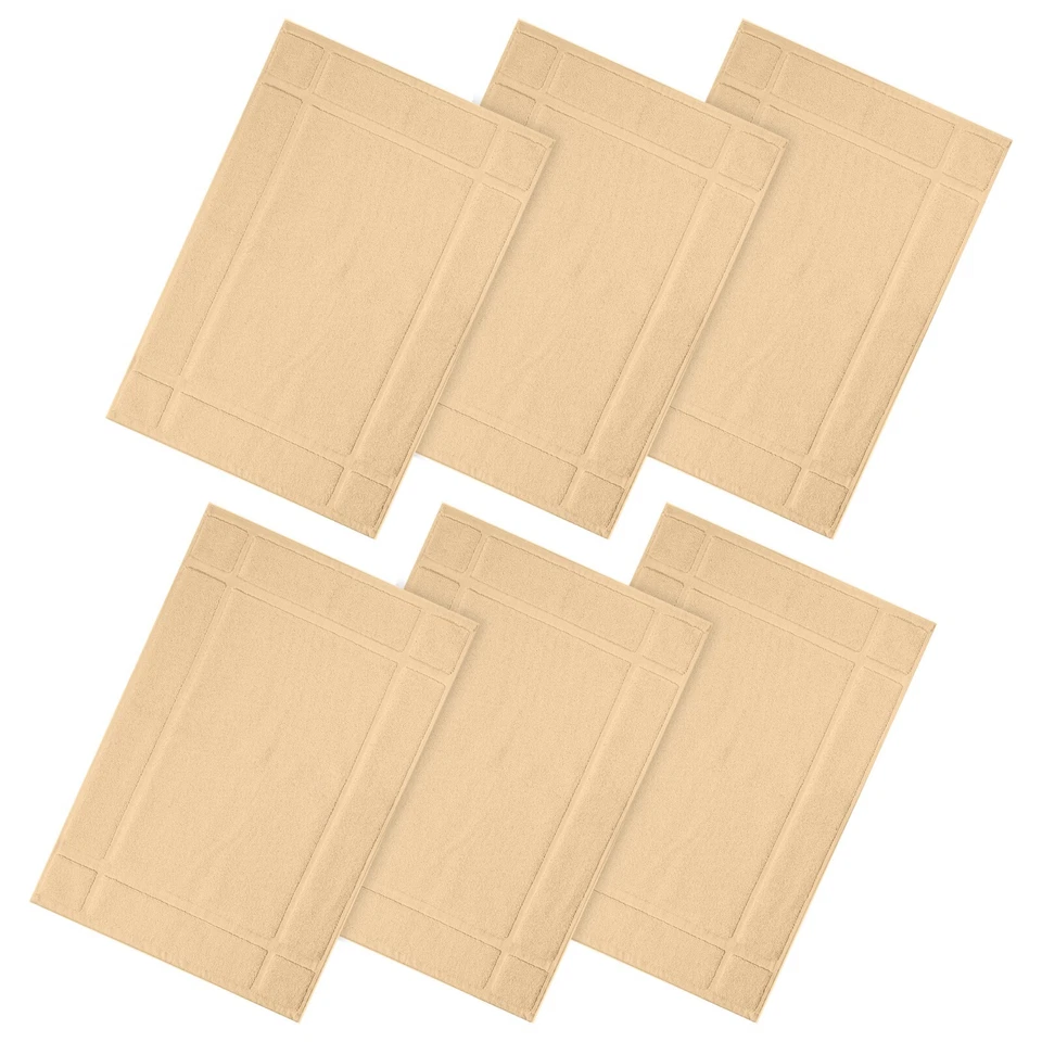 Просторный декоративный коврик для ванны 20 x 34 дюйма толщина 100% хлопок 1350 GSM абсорбирующая упаковка из 6 штук - Изображение 4 из 4