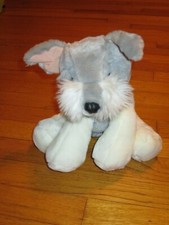 HTF Animal Alley Plush Gray White Schnauzer Puppy Dog