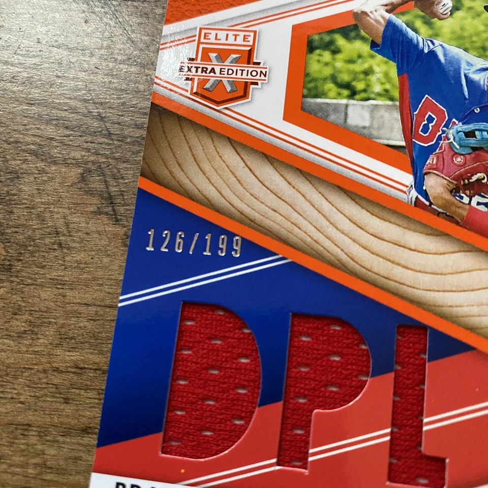 Brayan Rijo 2020 Panini Elite Extra Edition DPL Material Orange #d /199 Relic RC - Image 3 of 3