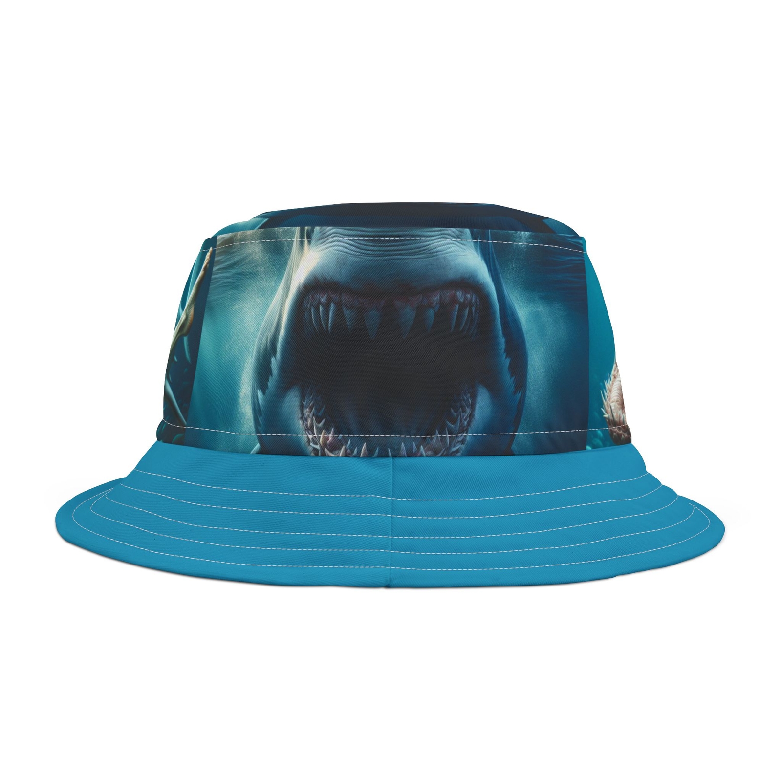 Shark terror Bucket Hat, Summer Beach Hat, Trendy Headwear, Gift for diver.