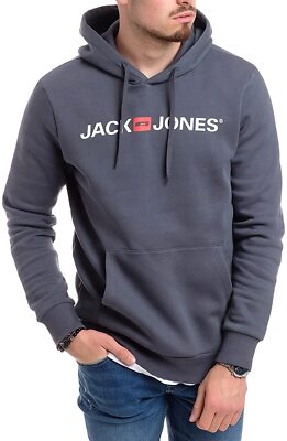 Jack & Jones Herren Hoodie Pullover Sweatshirt Streetwear Kapuze Logo Print NEU