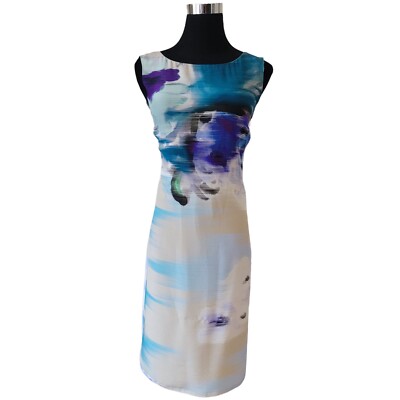 piazza sempione silk dress Piazza Sempione womens Silk Midi Dress, 40, Blue