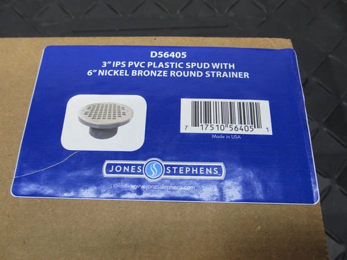 Jones Stephens D56405 3" Plastic Spud With 6" Bronze Round Strainer - Drain - Picture 1 of 5