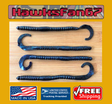 30 BLACK BLUE FLECK 6" PLAIN JANE RIBBON TAIL WORM RIBBON BASS BAIT BULK LOT