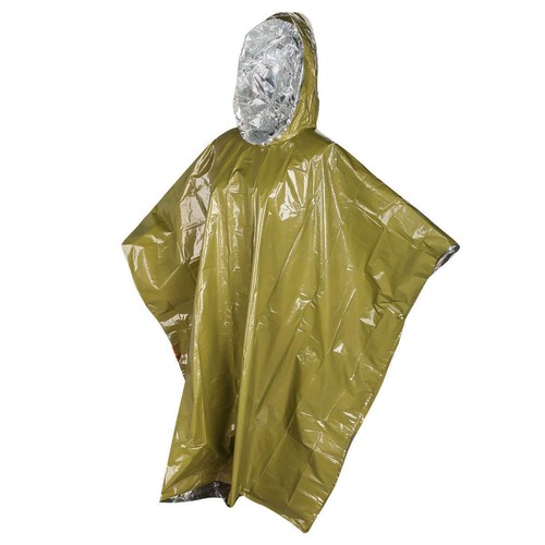 Poncho Coperta Termica Mylar Riutilizzabile 1-4pz Sopravvivenza Emergenza Pioggia Campeggio Attrezzatura - Foto 10 di 14