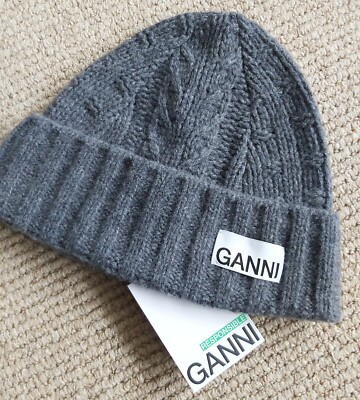 Scarf Ganni Beanie Blue Mohair Gradient Scarf