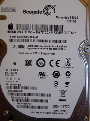 Seagate ST9500325AS | 5VE | PN: 9HH134-043 | FW: 0009APM1 | WU | 500GB #28