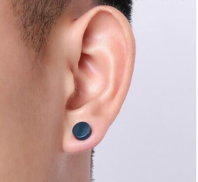 Orecchini Uomo Finti 2 Orecchini Finto Dilatatore - Acciaio Inossidabile Con Zirconi - Borchie A Vite Uomo/Donna Accessori Metallo Lucidato - Foto 10