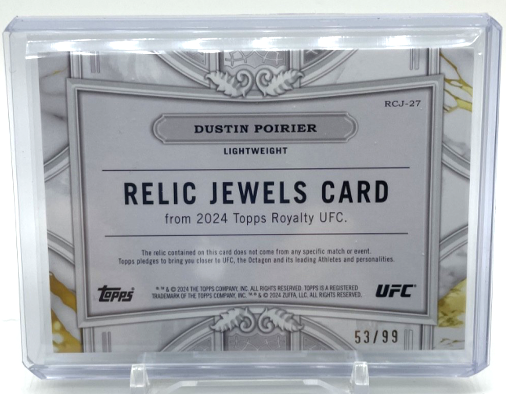 Carte à Collectionner Donruss UFC 2023 Dustin Poirier - Patch "Octagon Royalty", état Near Mint, édition Limitée