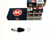 Ac Box Of 7 Green Striped Spark Plug 46ffs 5612950 Vintage Nos