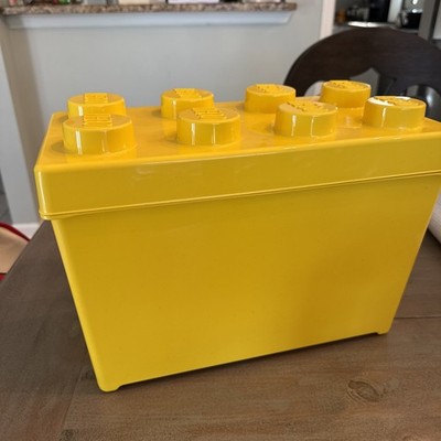 LEGO EMPTY Box & Lid ONLY CLASSIC Large 8 Stud Yellow Brick Storage Container