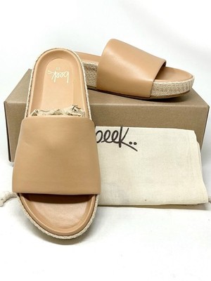 Beek Pelican Jute Platform Slide Sandals Beach Women Size 10 NIB