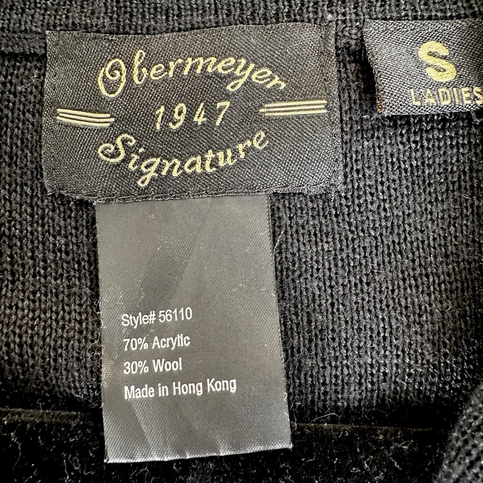 Suéter vintage Obermeyer mezcla de lana para mujer talla S bordado flores nórdicas Foto 2 de 4