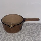 VTG Visions Corning Glass 1L Amber Stove Top Spout Saucepan USA Pyrex - No Lid