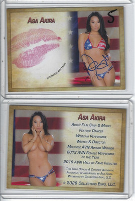 Asa Akira Signed & Kissed Trading Card #5 International Model Collector's Expo