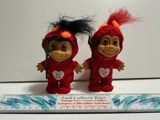 Vintage 1990s Russ Troll Doll Lot Of 2 Devil Costume With Black And Red Hair