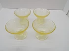 4 Hazel-Atlas Depression Glass Florentine #2 Poppy Yellow Footed Sherbet Dishes
