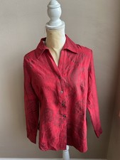 Urban Cotton Company Paisely Long Sleeve Red Shirt Sz M 4122