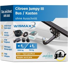 ANHÄNGERKUPPLUNG für Citroen Jumpy III ab 16 starr GDW +13pol E-Satz spezifisch