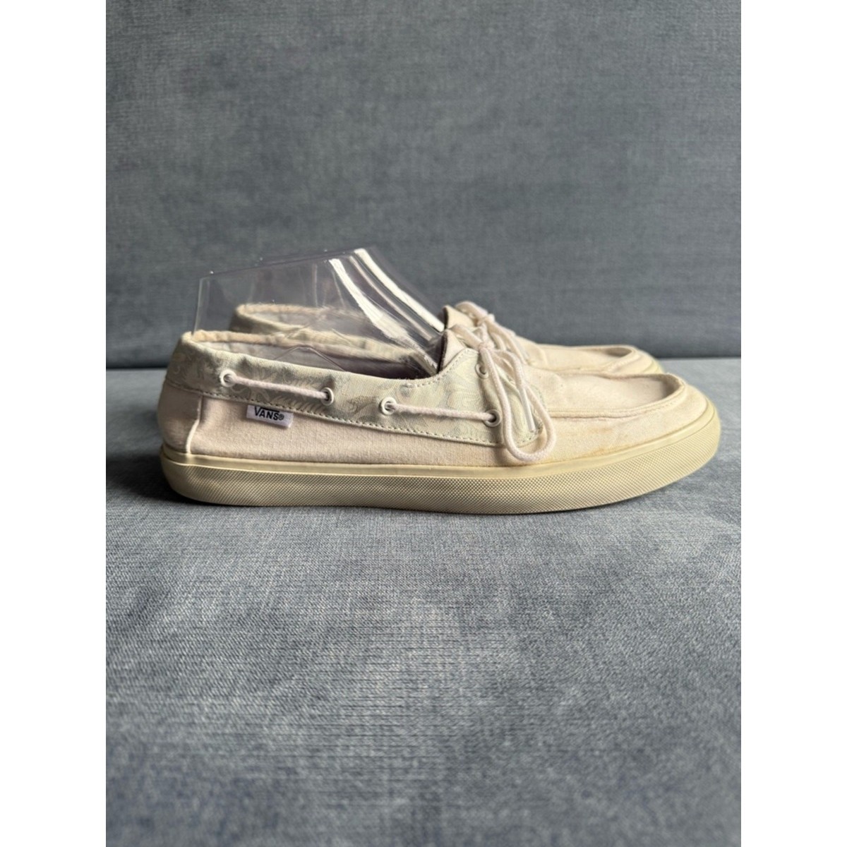 Vans Zapato Del Barco Women's Boat Shoes SZ 10 White Canvas Lace